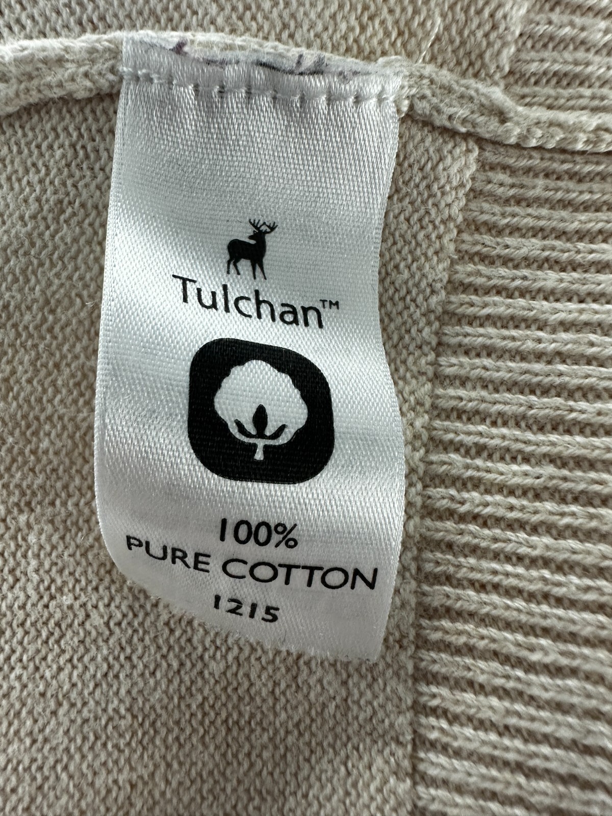 Womens Tulchan Jumper V-neck Pullover White Cotton Medium vintage 2000s size 12 image 4