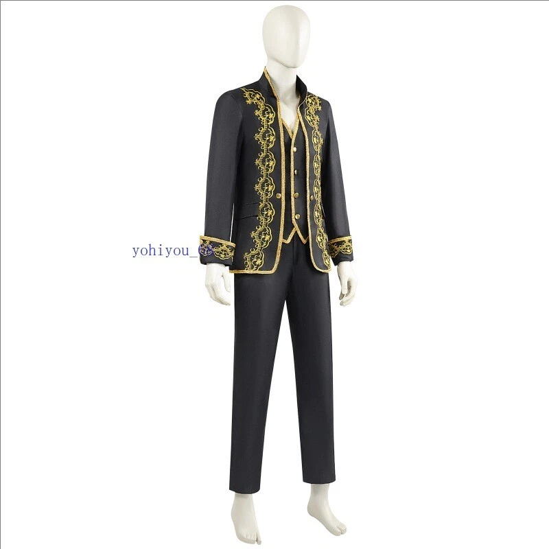 Conjunto de Traje Estilo Regal Vintage Único Negro Dorado Bordado Performance Fiesta Foto 3 de 4