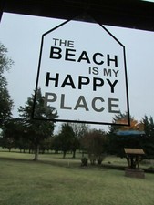 "The Beach is My happy Place" Glass Sun Catcher Coastal D cor Beach House