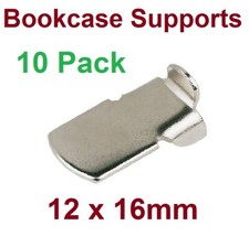 10 x Pack BOOKCASE SUPPORTS STRIP SYSTEM SHELF SUPPORT STEEL 12x16mm New PUP10