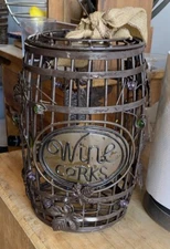 Wine Barrel Cork Cage Cork Holders for Cork Collectors Home Decor Metal Rustic