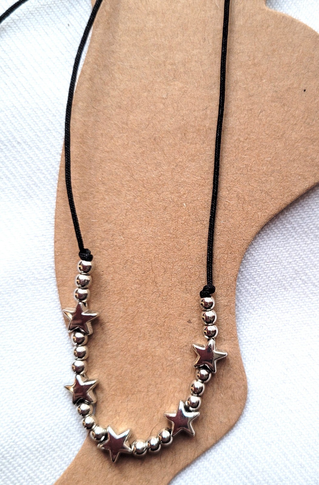 NEW Black Cord Adjustable Silver Star Bead Charm Anklet Summer Fashion Holiday