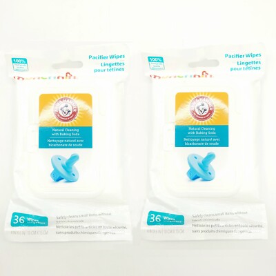 Munchkin - Pacifier Wipes - Natural Cleaning with Baking Soda - 2 x 36 Wipes
