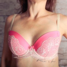 Victoria's Secret Dream Angels Lined Demi Pink Shimmer Padded Underwire Bra 32DD