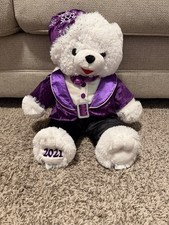 20 LARGE 2021 Walmart CHRISTMAS TEDDY BEAR White Purple Bowtie BOY