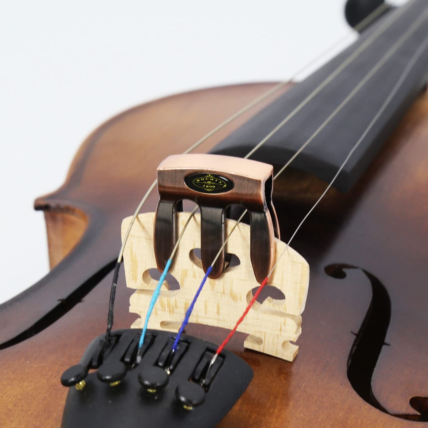 Sourdine violon silencieux laiton rouge accessoire pratique 3 griffes