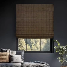 Chicology Room Darkening Bamboo Moose Brown Roman Shade 36" x 64" w/ Hardware