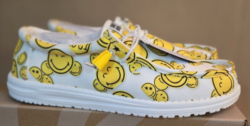 Hey Dude Hey Dude Wally Smiley Size 14 White/Yellow 43599-14R - Picture 7 of 14