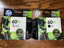 Genuine HP 60XL TRICOLOR INK CARTRIDGE and Black Sealed expired 2020