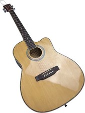 Overdrive Natural Acoustic Guitar with Case - Good Condition