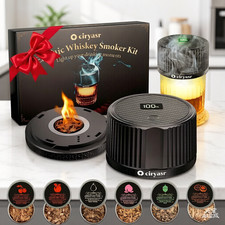 Electric Whiskey Smoker Kit , Rechargeable Cocktail Smoker Kit with 6 Wood Chips