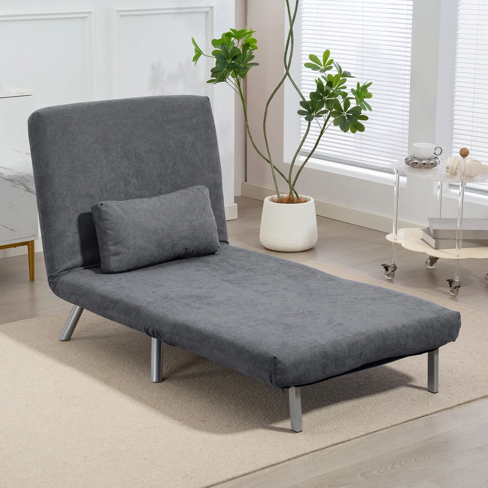 Schlafsessel 3-in-1 klappbar Schlafsofa mit Bettfunktion Relaxsessel Dunkelgrau - Bild 3 von 4
