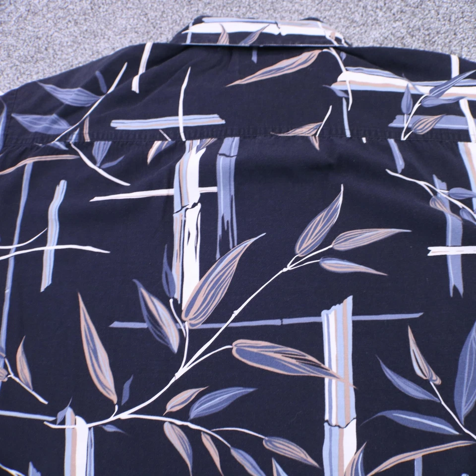 Camisa Hawaiana Kahala Para Hombres XL Hoja de Bambú Aloha Botón Frontal Rayón Mezcla de Lino Foto 4 de 4