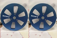 One Pair 7'' SONY Tape Reel blue Aluminum for Reel to Reel Empty Take up Reel