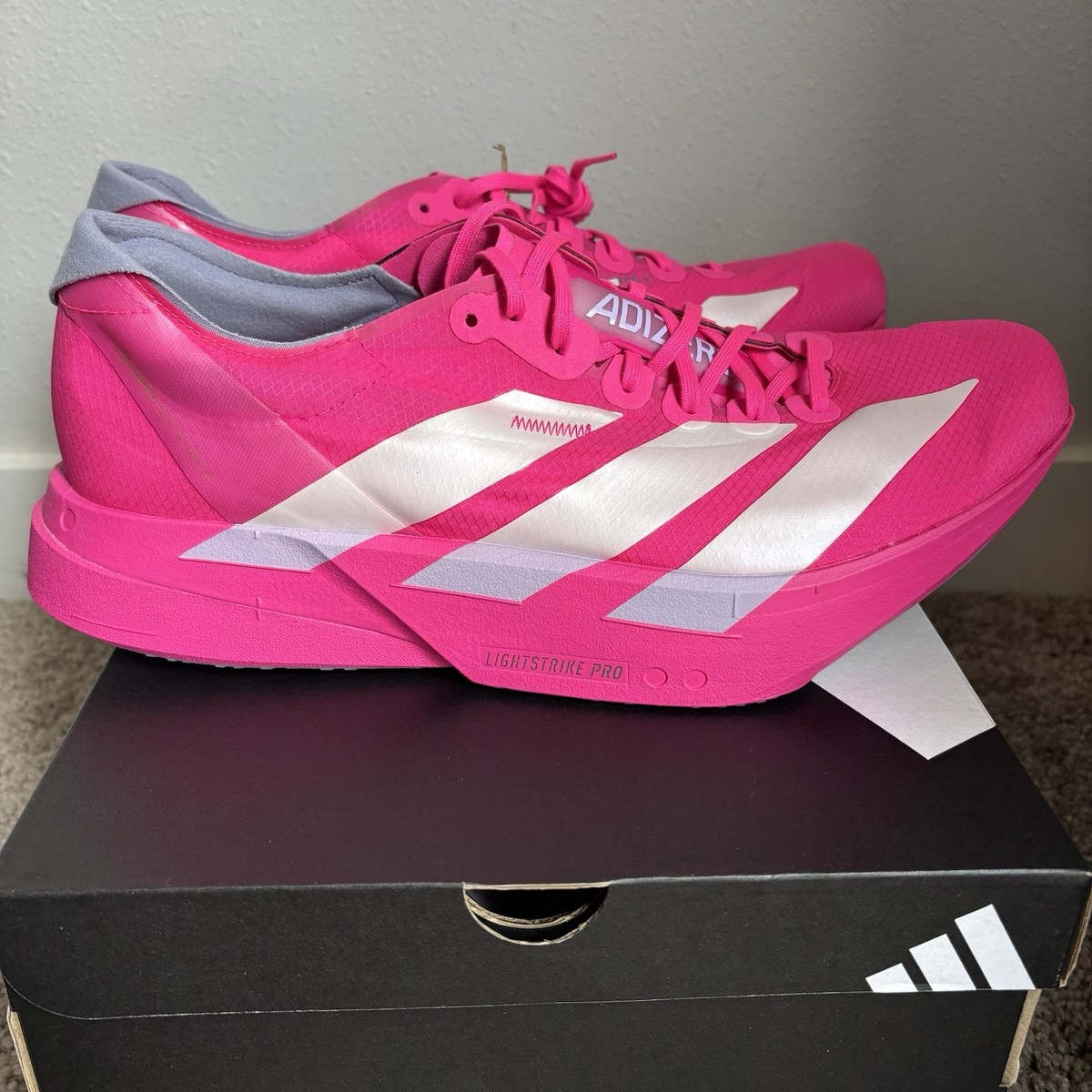 Adidas Adizero Adios Pro 4 M Shock Pink JR1269 Size 7 New