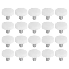 20pcs M4x6mm Knurled Thumb Screw Clamping Screw Knobs Grip Bolt Fasteners White