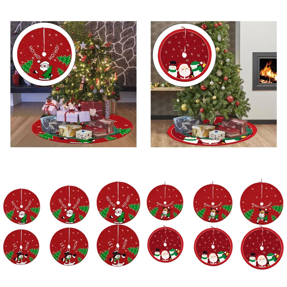 Jupe d'arbre de noël imprimée, tapis d'arbre de noël pour la décoration des - Photo 1/1