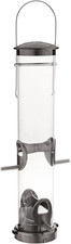 Brushed Nickel Medium Quick-Clean Seed Tube Feeder for Birds