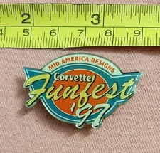 Vintage Mid America Designs Corvette Funfest '97 1997 Souvenir Lapel Pin