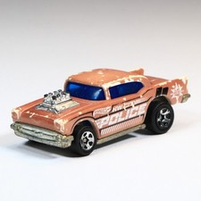 Hot Wheels 1957 Chevy HW City Police Brown Blown Engine Blue Windows 1976