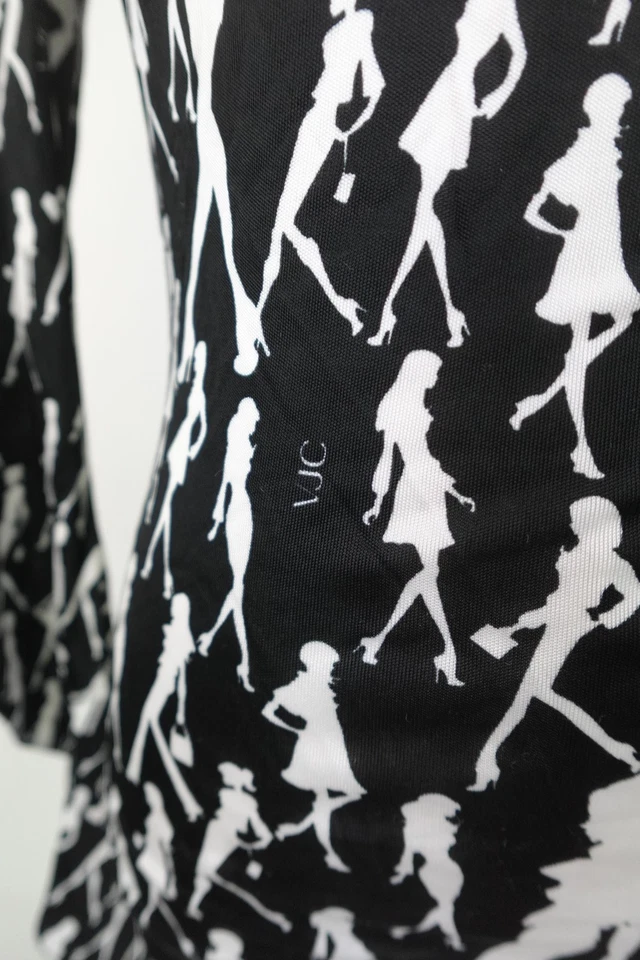 VERSACE JEANS COUTURE T-SHIRT FEMME MAILLE VINTAGE VISCOSE TAILLE S - Photo 4/4