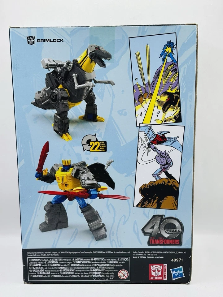 TransformersGrimlock Dinobots 40th Anniversary New Sealed Autobot Hasbro - Image 2 of 4