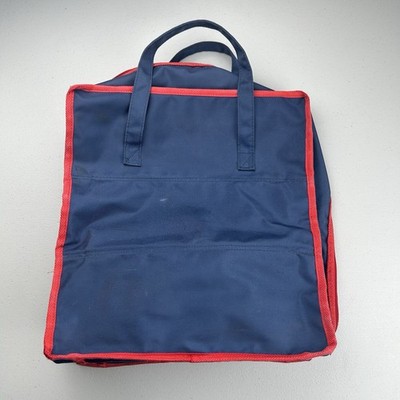 Travel Shoe Storage Bag With Handles - Holds 6 Pais Of Shoes - Canvas - Blue/Red