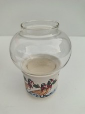 Vintage Votive Hurricane Stoneware Cup Glass Globe Cottagecore Christmas Geese