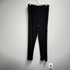 Vintage Chicos pull on pants black stretch velvet velour dressy womens 2
