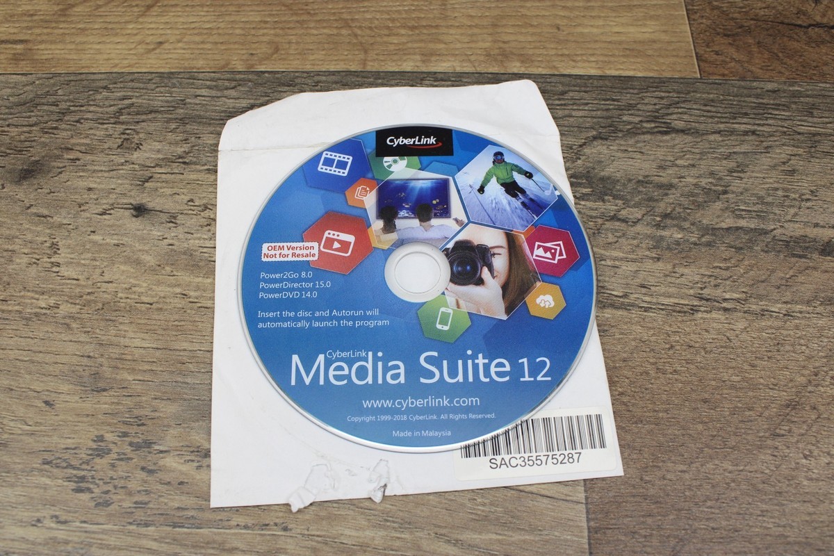 CyberLink Media Suite 12 (Power2Go 8 + PowerDirector 15 + PowerDVD