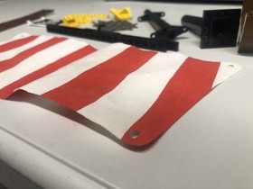LEGO Cloth Sail + parts For BLACK SEAS BARRACUDA Red White stripe 10040 6285