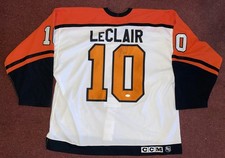 Philadelphia Flyers John Leclair Vintage CCM Authentic Jersey 56 JSA Auto