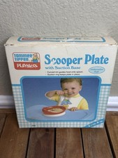 Vintage Tommee Tippee Playskool Scooper Plate Toddler Baby Dish Bowl