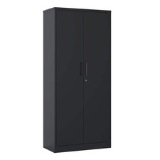 4-Tier 72" H Metal Heavy-Duty Garage Storage Cabinet, Black Tool Steel Locking C