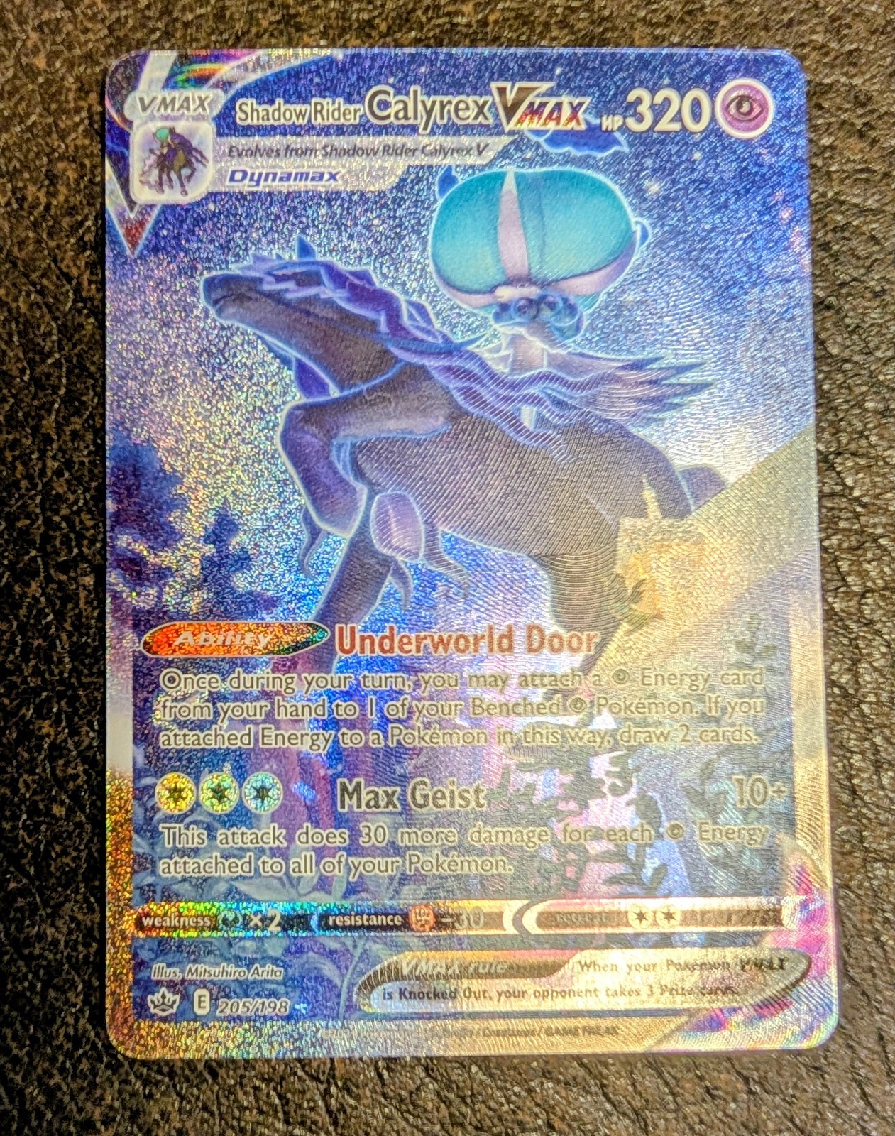 Pokemon TCG Shadow Rider Calyrex VMAX Alternate Art 205/198 Chilling Reign NM