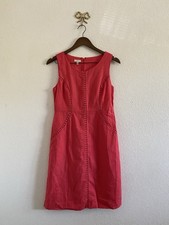 Talbots Coral Sheath Sleeveless Dress Petite 4 Linen Cotton Lined