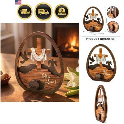 Easter Decorations with Easter Egg, He Is Risen Easter Decor   Religious East...