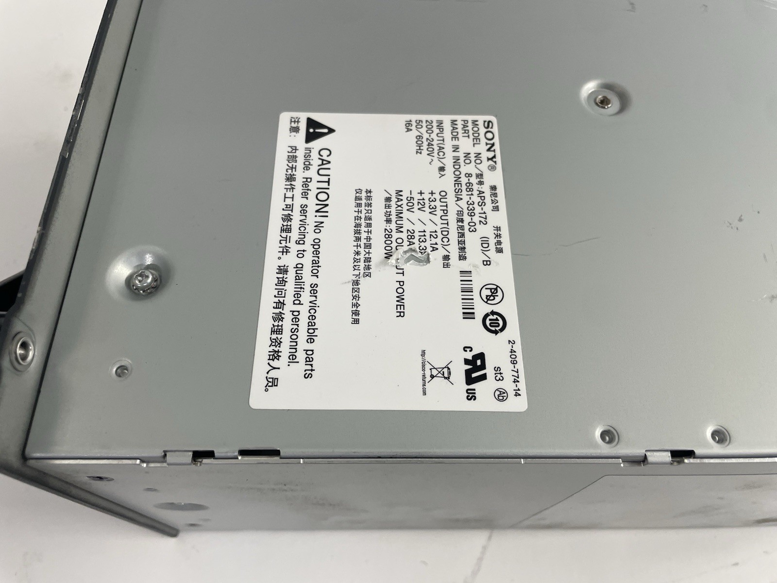 Cisco Sony APS-172 2800W Power Supply Module For Cisco Catalyst 4500