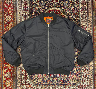 Schott Black Nylon Flight Bomber Jacket Civ/Mil 1913 US Armed Forces Size 2XL
