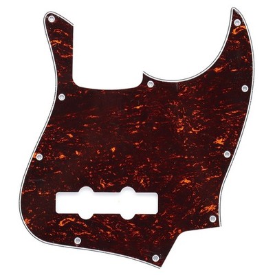 4String 10 Hole Jazz J Bass Style Pickguard Bass Scratch Plate Red Tortoiseshell