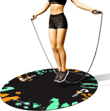 Jump Rope Mat Large Rubber Exercise Mat Workout Mats for Home Gym Flooring Non-S