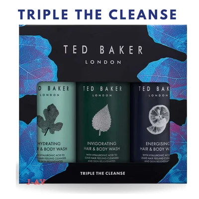 NEW Ted Baker Mens Hair & Body Wash Trio Set Triple Clean Christmas Gift for Him