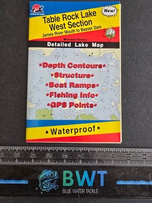 Table Rock Lake (West Section)- Lake Map *New* Fishing and Lake House Map Decor