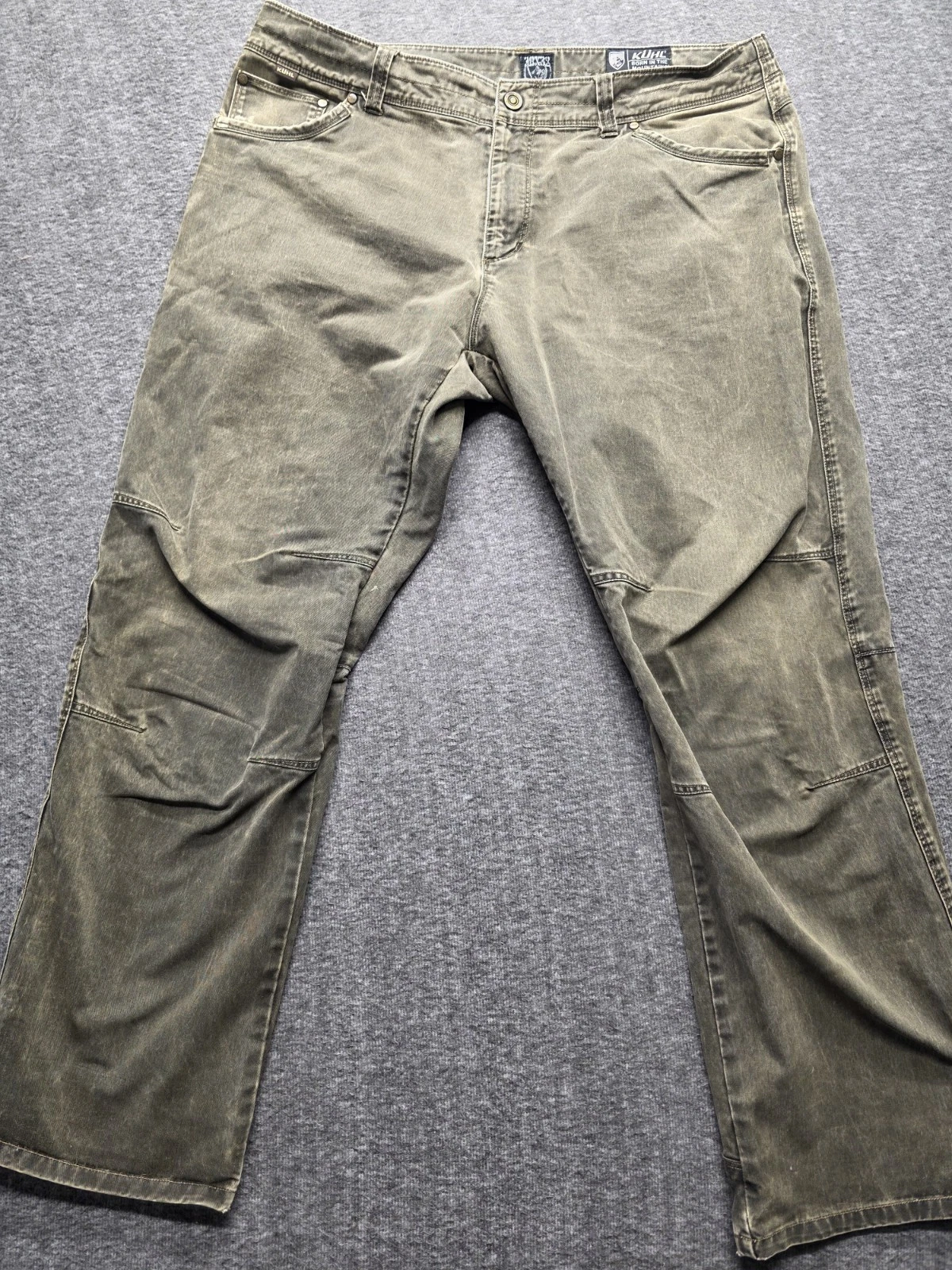 Kuhl Pants Mens 40x32 Green Rydr Vintage Patina Dye Hiking Workwear Outdoor