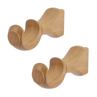 2 PCS Wood Curtain Rod Bracket 13/8 Inch 35mm Dia Classical Wall Mount Part