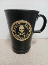 DEATH WISH COFFEE BLACK COMMUTER MUG DENEEN POTTERY MATTE BLACK DW LOGO RARE HTF