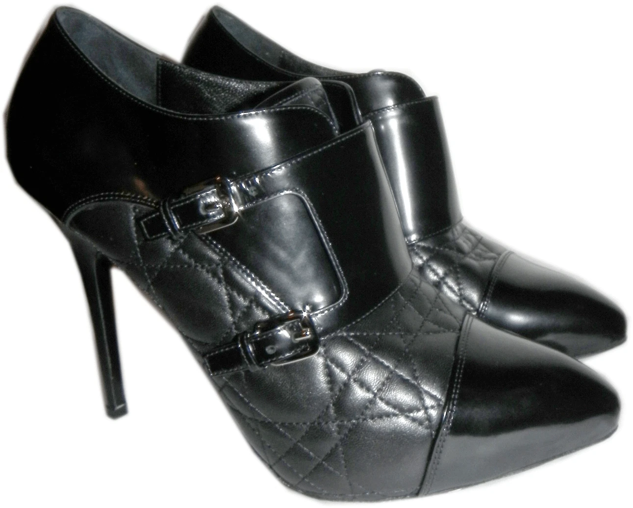 Escarpins Christian Dior City noir cannage bottes matelassées boucle bottines 38 7