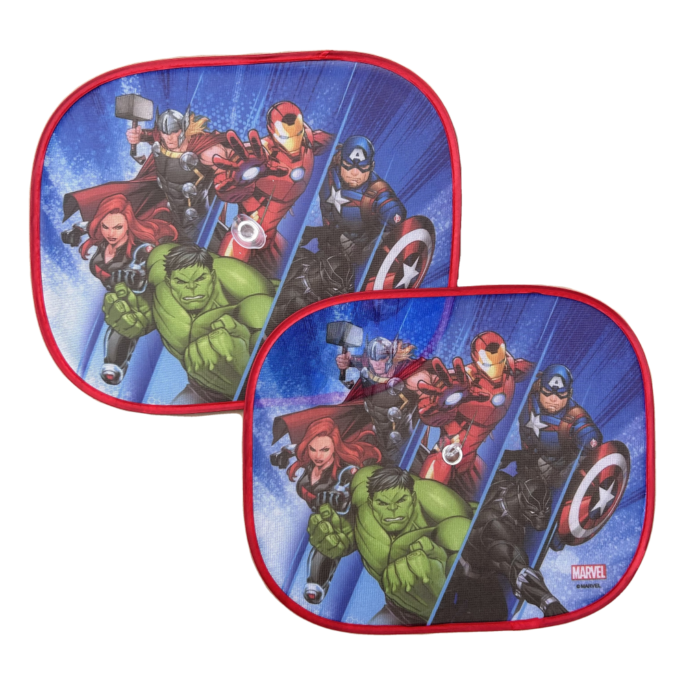 TENDINE PARASOLE LATERALI AVENGERS MARVEL COPPIA DI TENDINE PER AUTO 44 X 35 CM