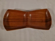 Leilani Monkey Pod Two Section Tray Wood Plate Serving Dish Compartment Platter