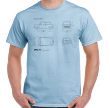 Mini Cooper T-Shirt Blueprints - Mens (2000) Retro Classic John Cooper Works